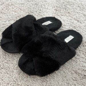 Victoria Secret Black Open Toed Slippers